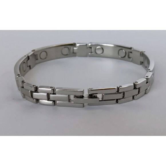 Unisex Silvertone Magnetic Therapy Bracelet 8 in - Picture 5 of 9